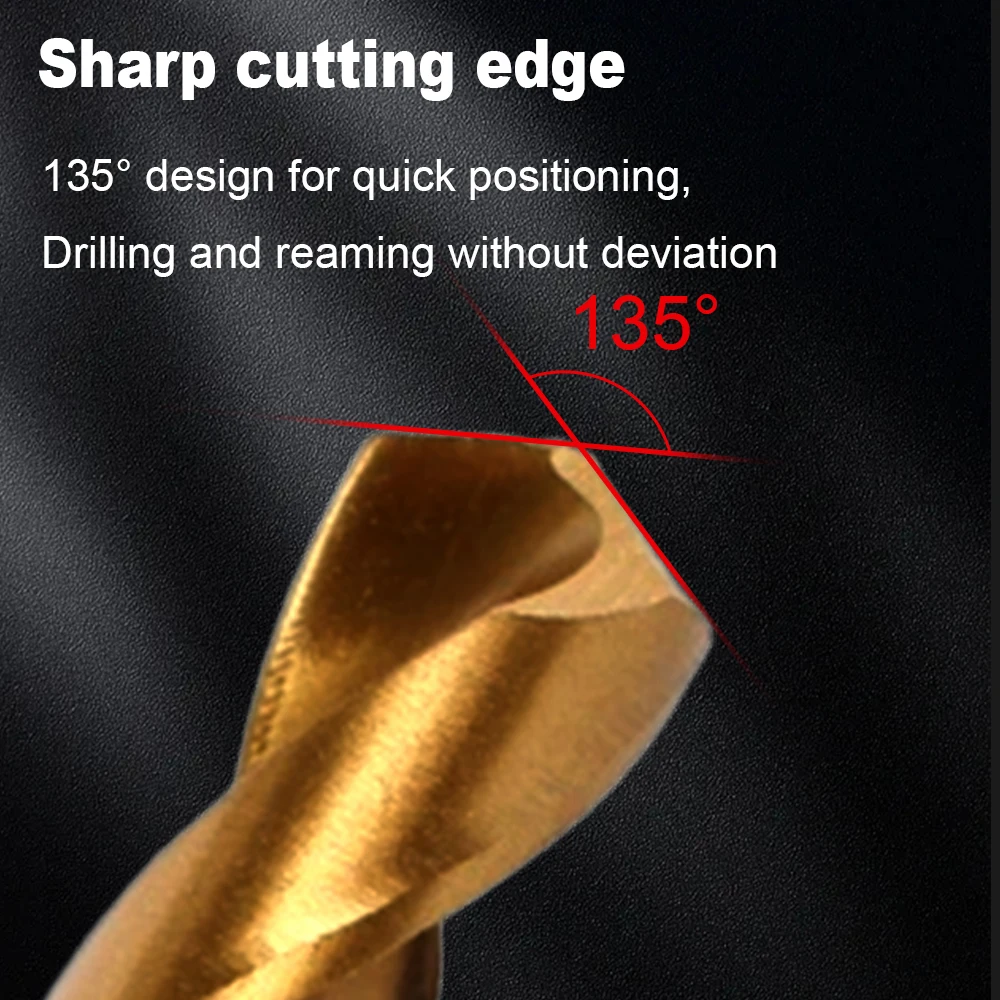 ชุดดอกสว่านเกลียว 30 ชิ้น ดอกสว่านเหล็กความเร็วสูงเคลือบไทเทเนียม ดอกสว่านหกเหลี่ยมแบบอิมพีเรียล ชุดดอกสว่านรวม