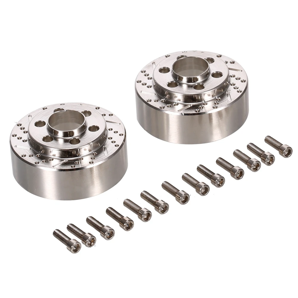 Stainless Steel Silver Brake Disc Weights for 1.9 2.2 Inch Wheel Traxxas TRX4 TRX6 Axial SCX10 1/10 RC Crawler,2P