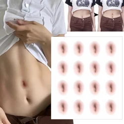 16Pcs Waterproof Temporary Tattoo Sticker Simulation Belly Button Eye Tattoo Sticker Women Body Art Fake Belly Tattoo Decoration