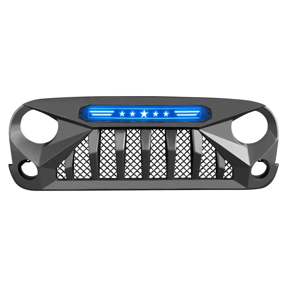 Hot Selling 2024 Grill for Jeep Wrangler with Day Running Light Jeep Wrangler jk Accessories Grill