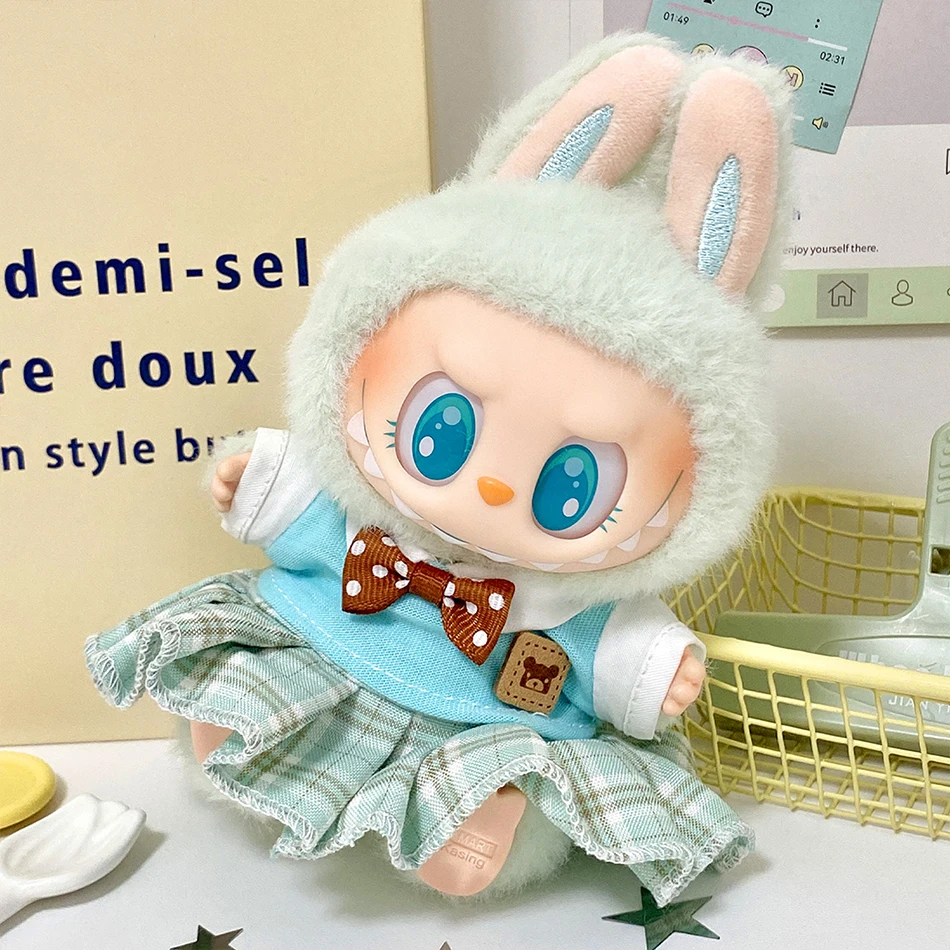 17cm Mini Plush Doll'S Clothes Outfit Accessories For Korea Kpop Exo Labubu I II Idol Dolls sit party overalls Clothing Gift