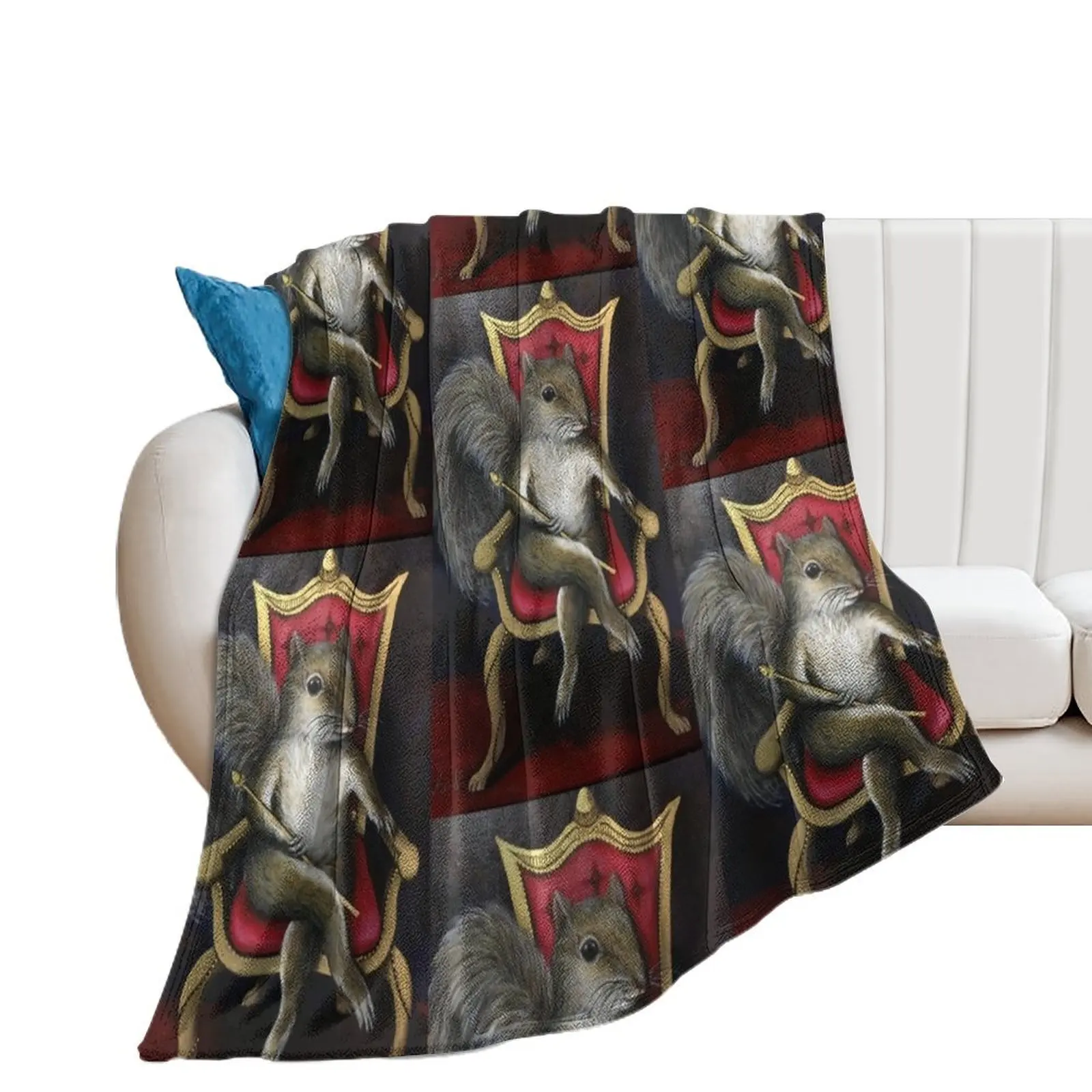 King Squirrel Throw Blanket Decorative Throw Beautifuls Luxury Designer Luxury St Blankets