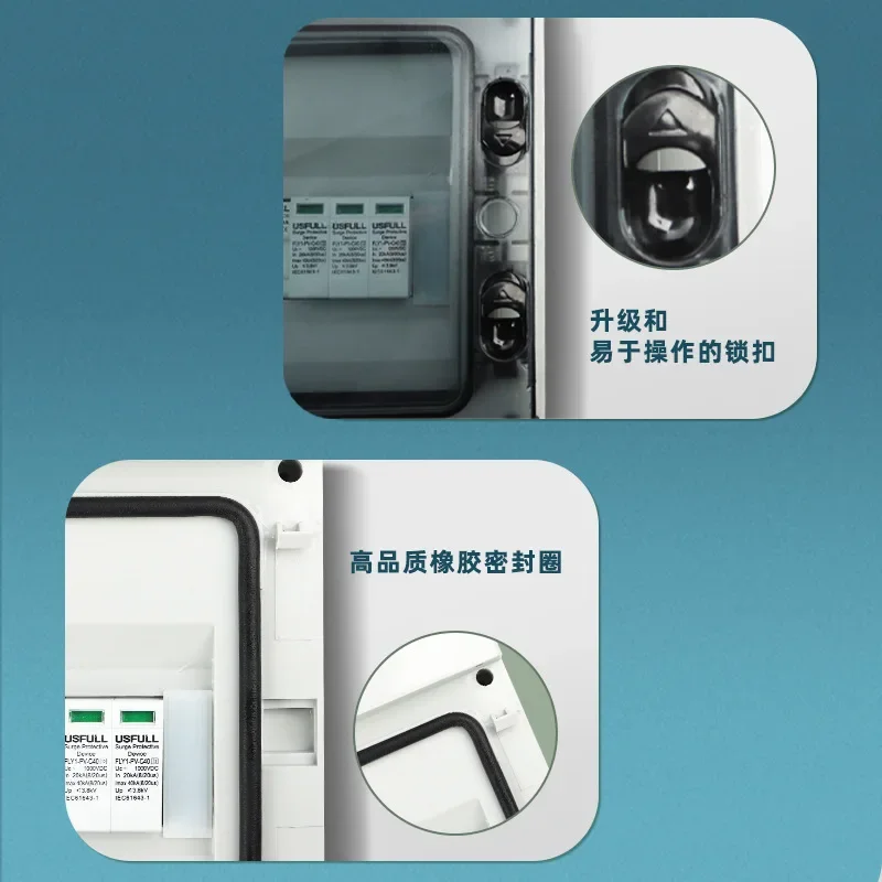 Photovoltaic combiner box, solar DC combiner box 4 in and 1 out voltage DC1000V waterproof