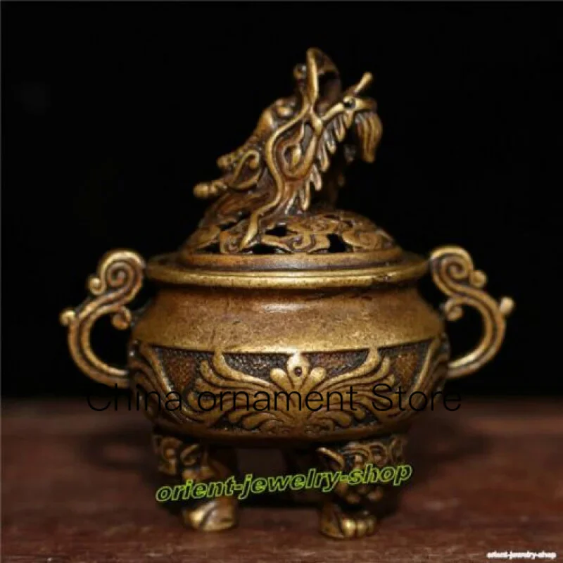 Antique Pure Bronze Statue Handmade Faucet Small Incense Burner Incense Burner