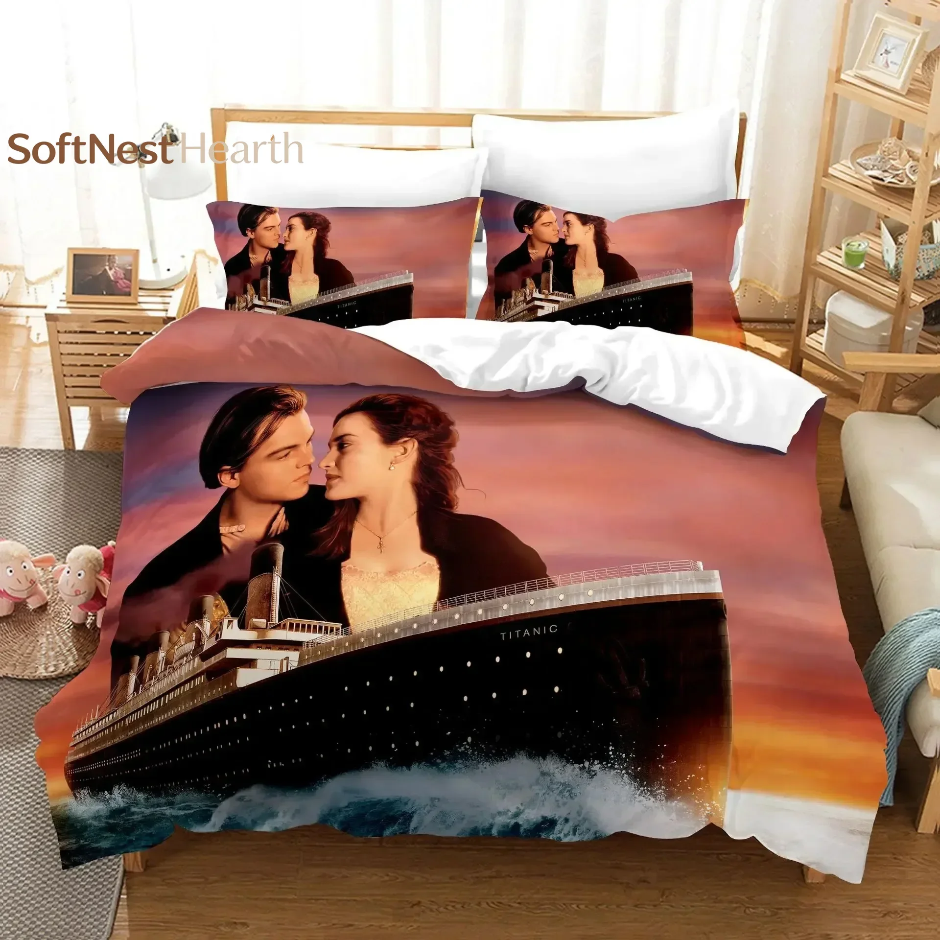 2026 Titanic Jack And Rose Bedding Set Duvet Cover Sets Comforter Bed Linen Queen King Single Size Dropship