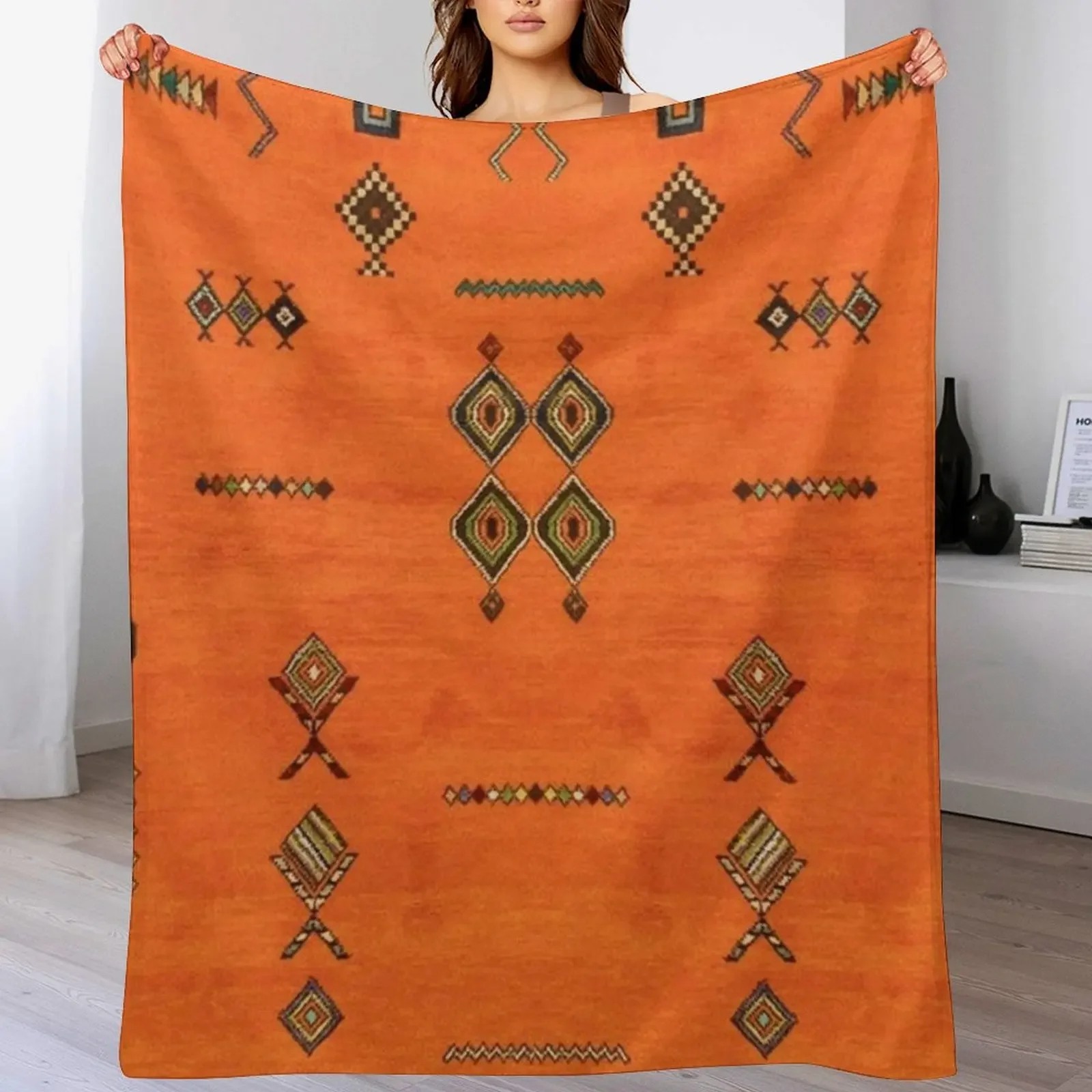 

Oriental Traditional Moroccan Berber Rug Artwork Throw Blanket halloween For Decorative Sofa For Baby Cute Blankets