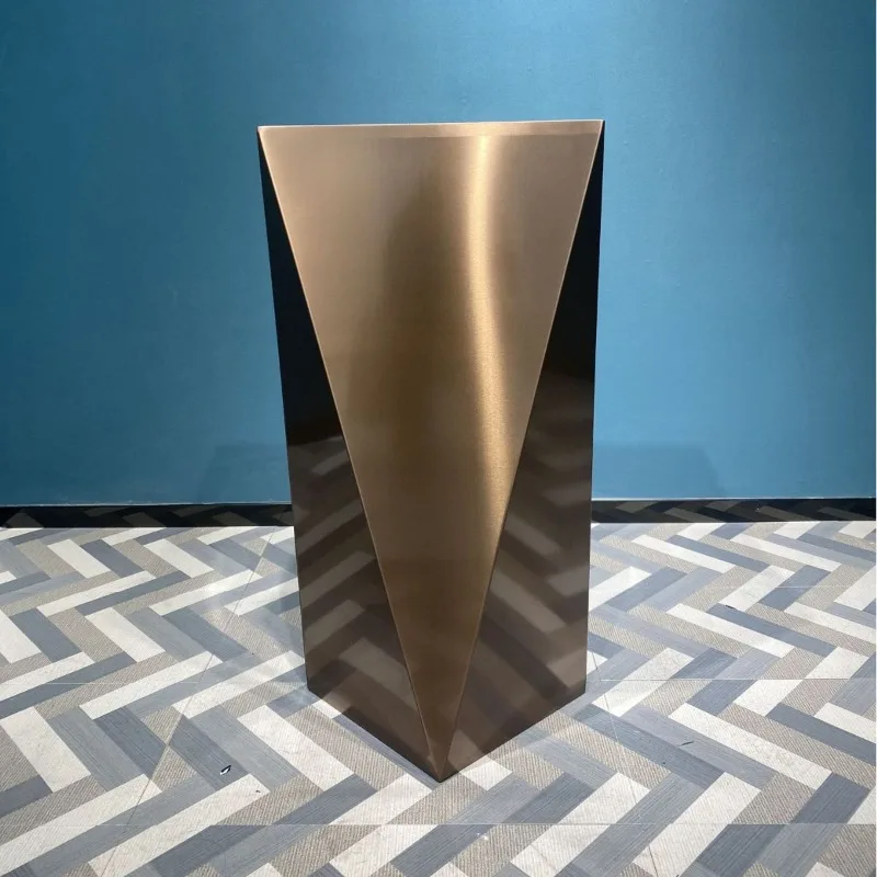 Rose Gold 304 Stainless Steel Column Basin Integrated Floor Wash Basin Hotel Column Type