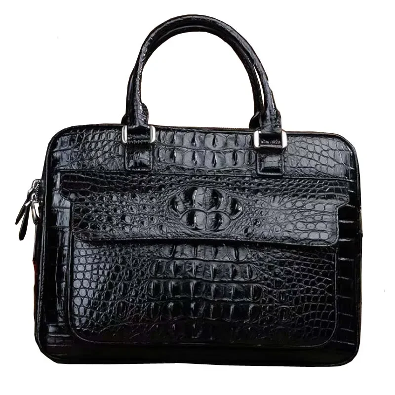 

ourui male men briefcase new With cover zipper bag men handbag crocodile