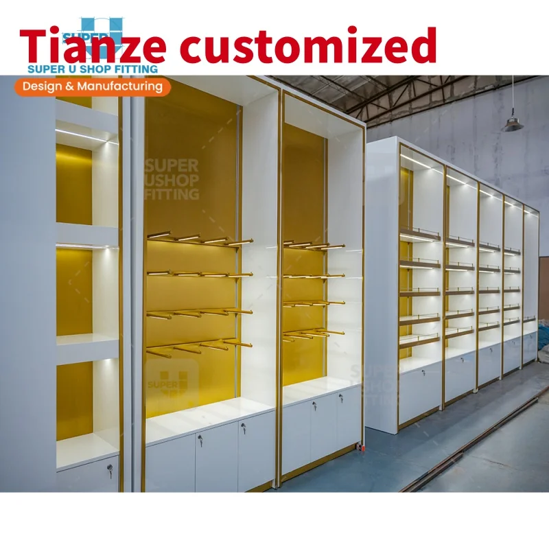 (Customized) customized retail store design retail furniture pet shop display rack pet display cabinet with LED light