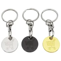 Shopping Trolley Remover Key Ring Token Chip with Carabiner Hook Practical Metal Portable Durable Universal Supermarket Decorate