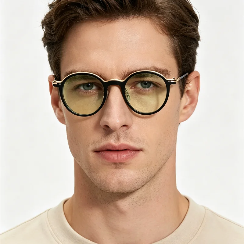 LOERHUNAR 2026 Blue Light Blocking Round Glasses for Students Better Sleep Yellow Lens for Long Time Gaming Glasses Men Women