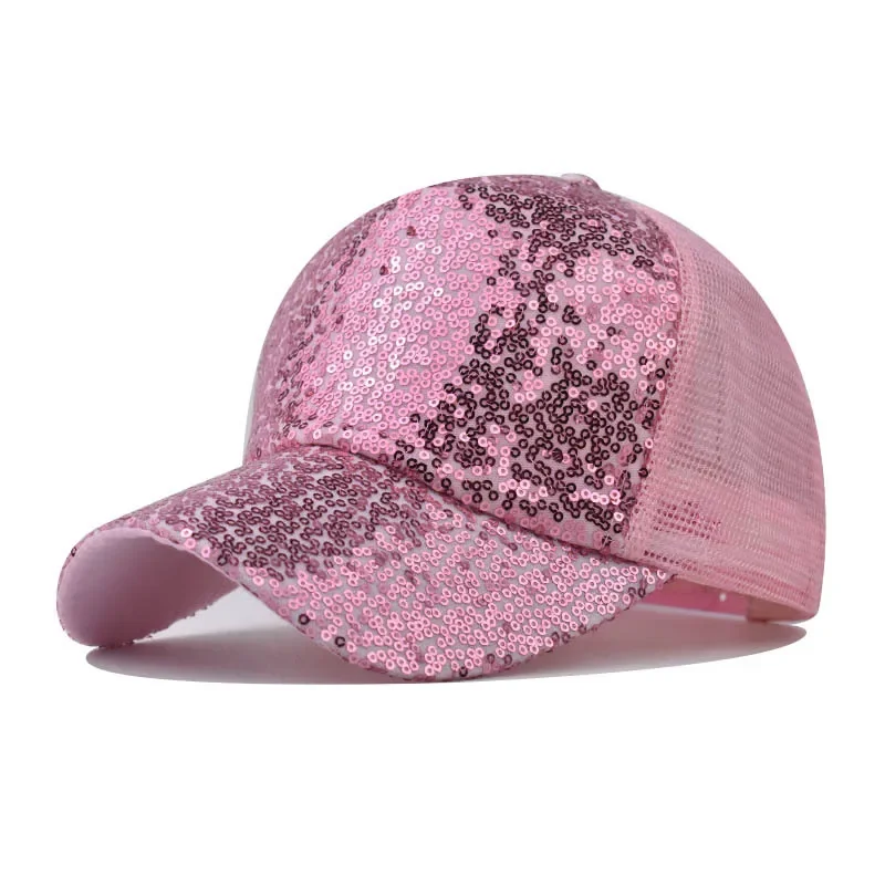 Shiny Glitter Mesh Baseball Cap for Women Summer Sunhat Sun Visor Cap Unisex