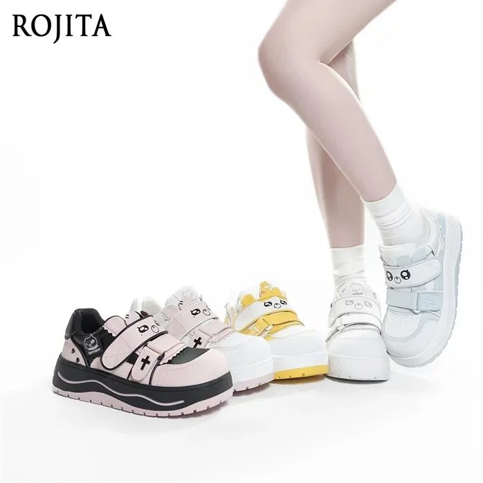 Kawaii Cartoon Platform Sneakers Girls Cute Thick Baseplate Shoes Sneakers Cartoon Face Casual Shoes Womens Shoes