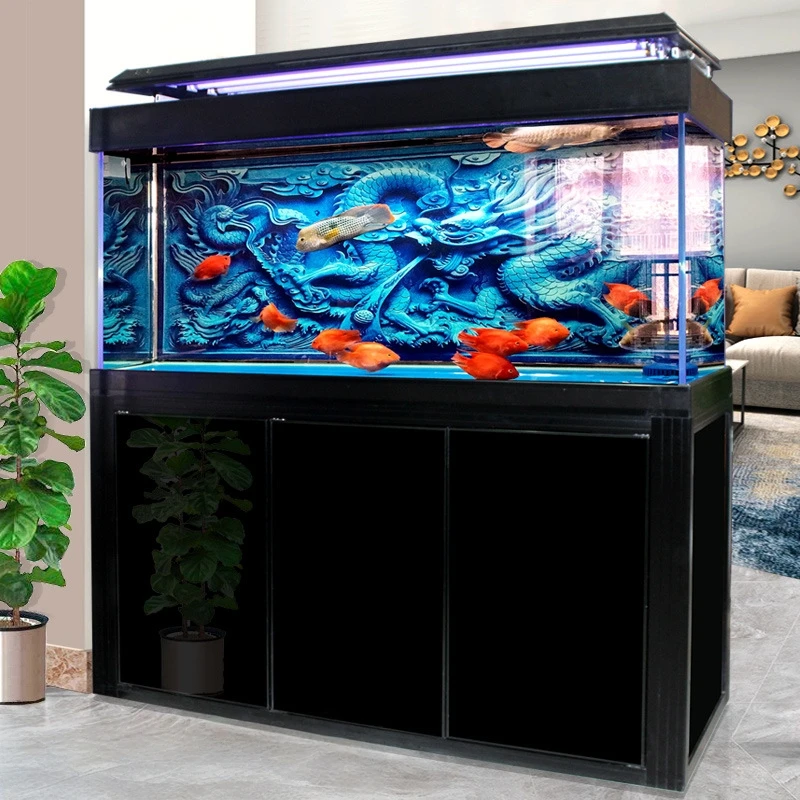 Luxury Glass Aquarium Fish Tank Complete Set Flip Cover Multi-Stage Bottom Sump Filter Smart LED 360 Silent Circulation System