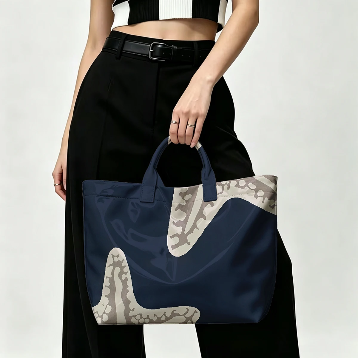 Starfish pattern PVC Tote Bag Lightweight Handbag Commuting Large Capacity Portable Travel Shoulder Bag Tote Bag Mothe