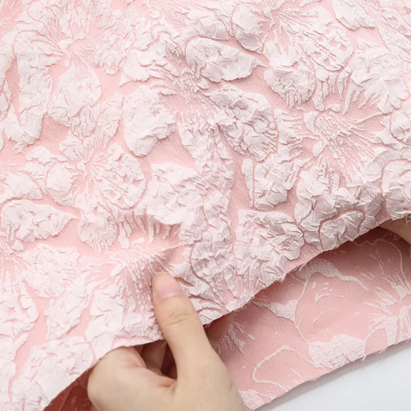 160x50cm Vintage Relief Lily Jacquard Fabric For Women's Dresses, Princess Dress Children's Clothing Handmade DIY Fabric TJ10253