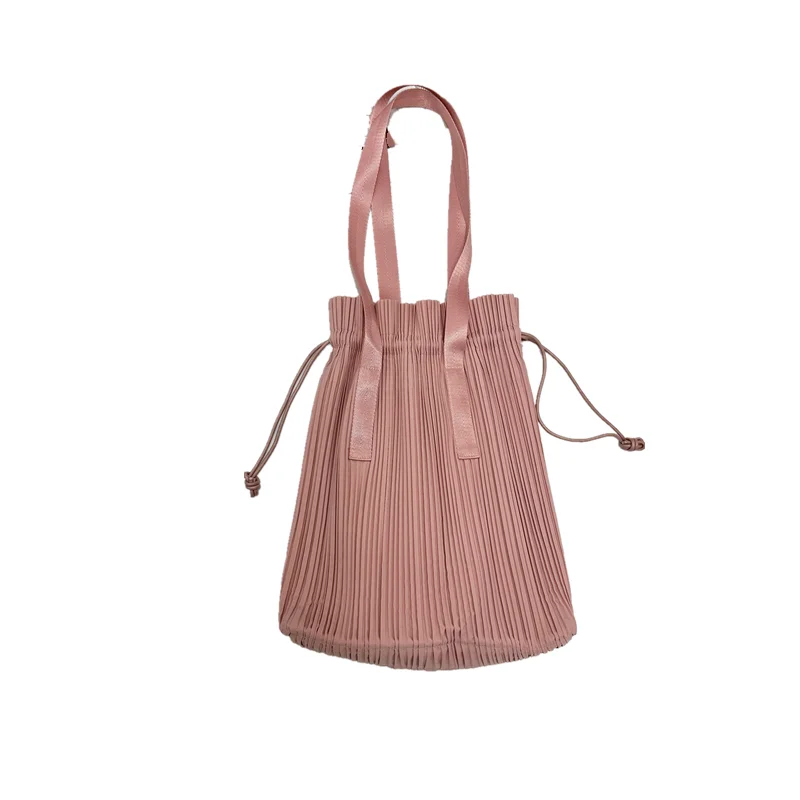 ALSEY Miyake Fashion Pleated Drawstring Closure Handbag Shoulder Bag Harajuku Wind Hundred Elegant Women\'s Bag Summer New