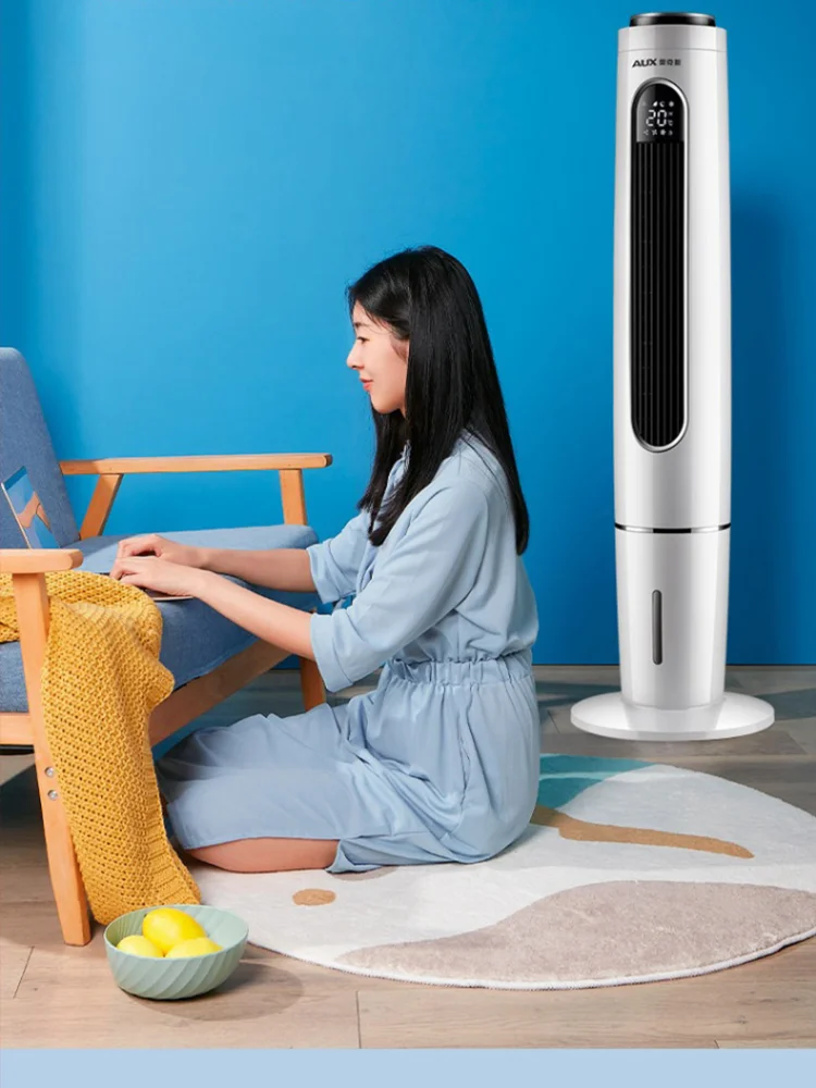 Ventilador de aire acondicionado, Enfriador de aire doméstico, torre móvil pequeña, agua Vertical, termantita pequeña