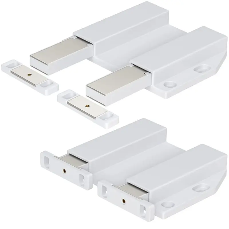 ABFW Double Push to Open Cabinet Door Catches Heavy Duty 2 Pack Magnet Push to Open Door Touch Latches for Kitchen Door