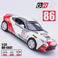 1:32 Scale GR86 AE86 Sports Car Model Toy Metal Diecast Doors Opened Pull Back Miniature Vehicles Models Kids Desktop Ornaments