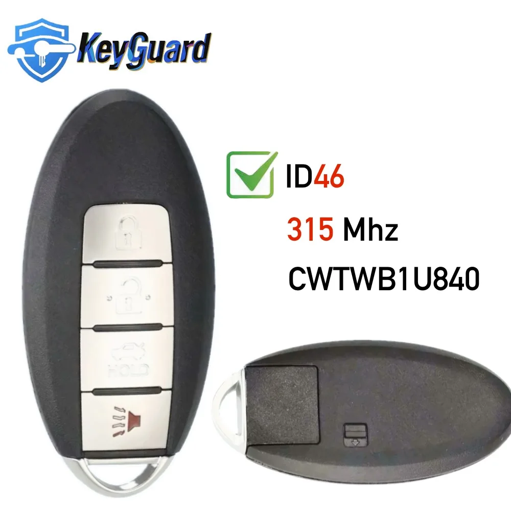 

Keyguard Remote Key For Nissan Sunny Teana Sylphy Sentra Versa Leaf 2013-2019 ID46 PCF7952 315MHz CWTWBU735 CWTWB1U840 / 815 Car