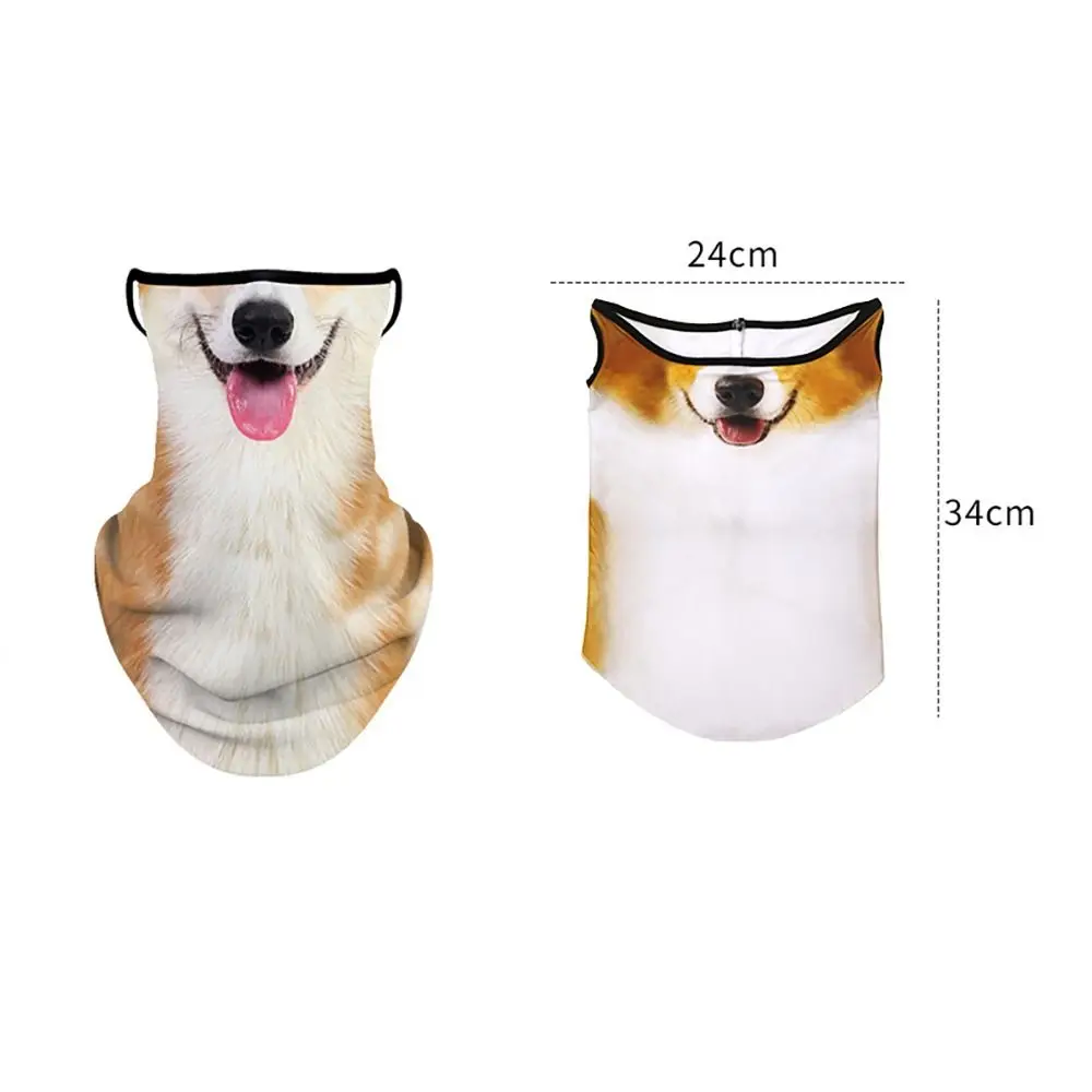 lce Silk Breathable Bandana Cycling Running Scarf Riding Hiking Sports 3D Animal Face Mask Cover Cool Scarf Neck Protection