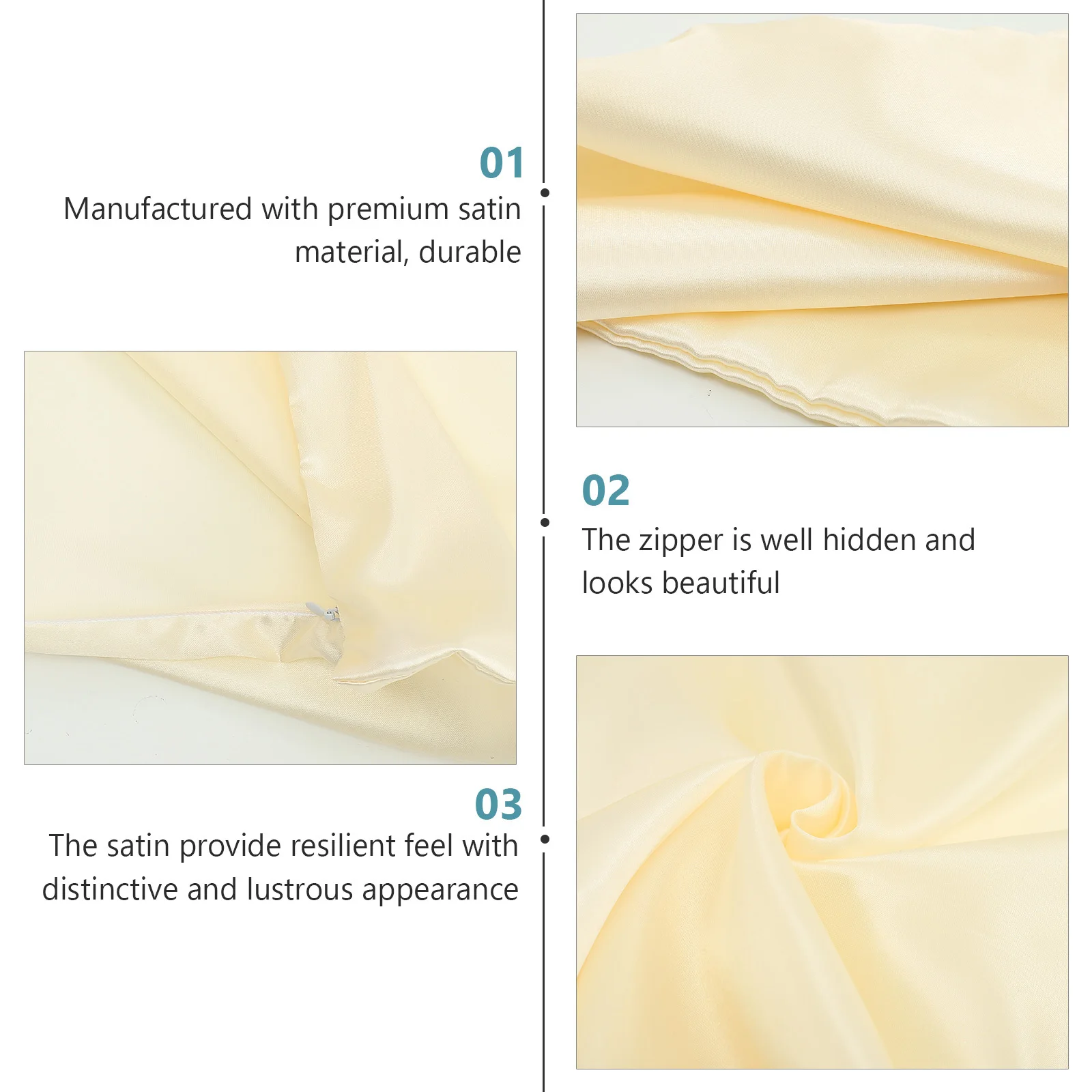 

2Pcs Satin Throw Pillow Covers Silky Square Cushion Covers for Sofa Living Room Decorative Cushion Protector Square Pillowslip