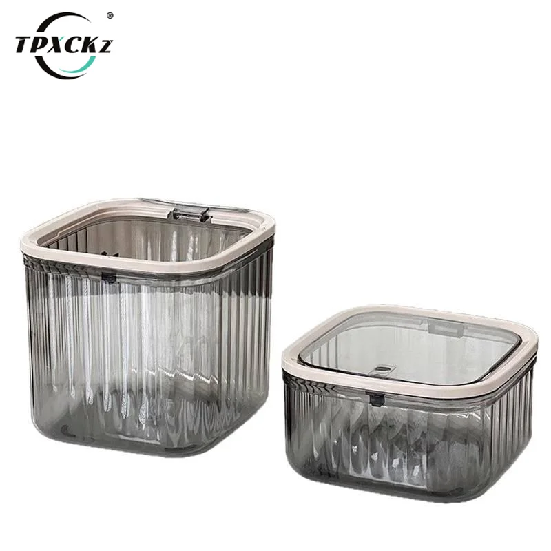 SL Clear Storage Containers Box With Flip Top Lids Desktop Rubber Band Hair Rope Hairpin Organizing Small Items Box