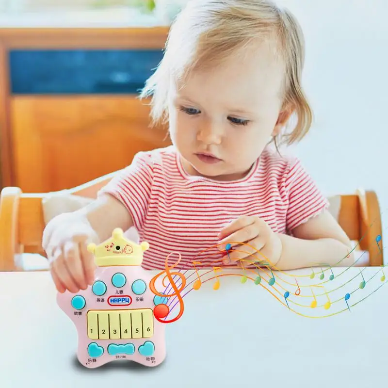 Toddler Music Toys Star Story Telling Sound Educational Toy Star-Shaped With Children's Songs Musical Scales English Words