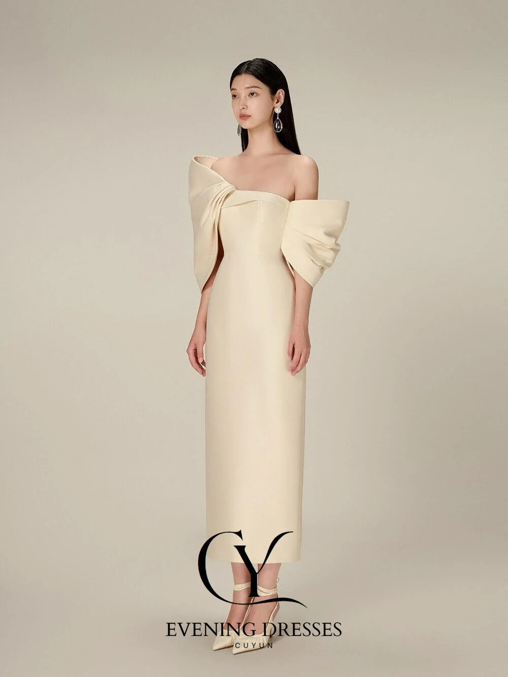 CUYUN прямое вечернее платье длиной до щиколотки с открытыми плечами, женские вечерние платья, 2025 г., элегантное платье для выпускного вечера по индивидуальному заказу, вечернее платье