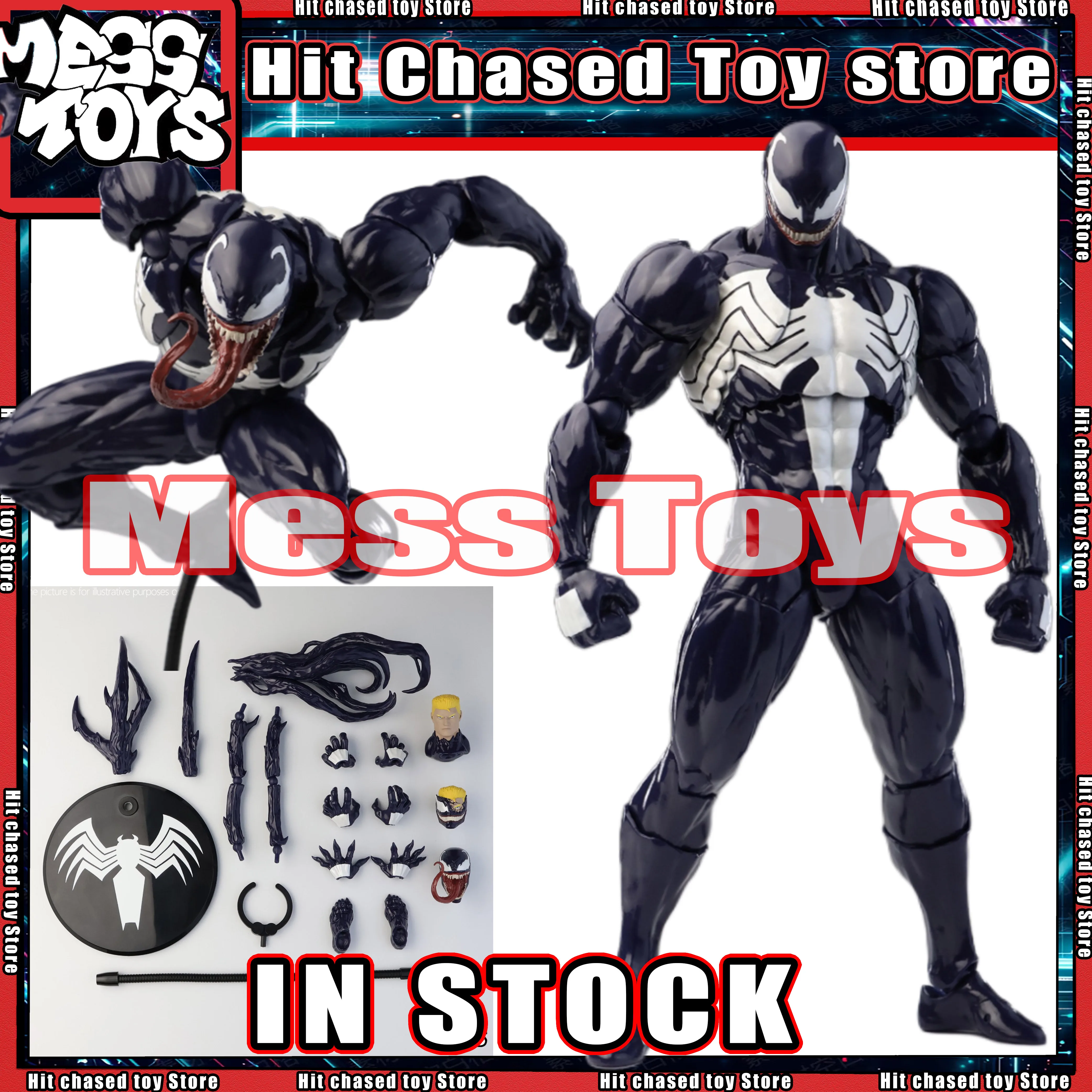 

New Mess Toys Venom Lethal Neighbor Anime Action Figure Eddie Black Spider Man Figurine Spider-Man Model Statue Gift Toys