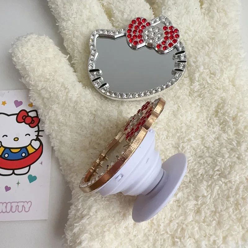 Sanrio Hellokitty Holder With Diamond for IPhone16 ProMax15 14 13 Holder Foldable Stand Retractable Cell Phone Holder Birthday