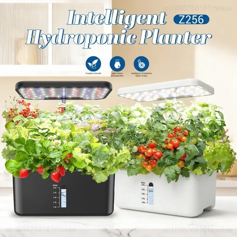 Hydroponic Plant Growing System, LED Lighting, Soil-less Smart Growing System Automatic Watering System Pot for Indoor Gardening