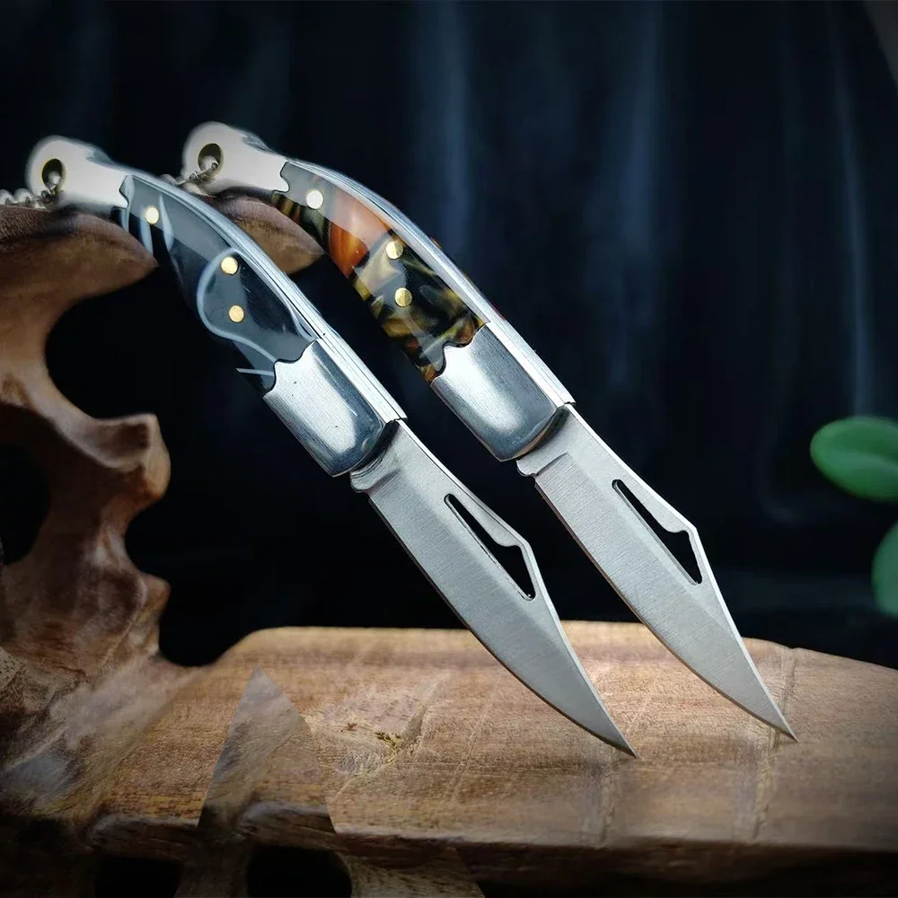 Mini Folding Knife 440C Blade EDC Portable Multi-purpose Knife, Outdoor Camping Fishing Jungle Adventure Self-defense Knife