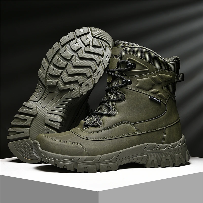 Men's high-top hiking shoes four seasons new non-slip field training boots breathable casual hiking boots desert adventure boots