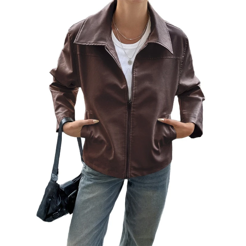 長袖レザージャケット レディース 2025 秋冬 ストリート ウィンドジャケット トップス