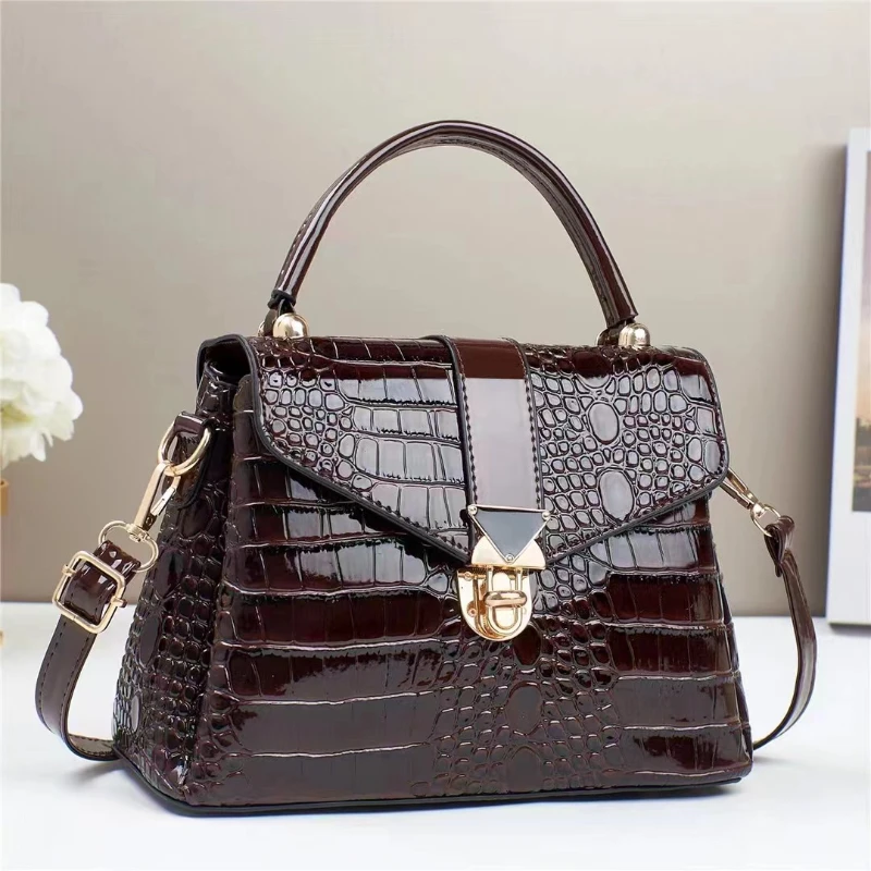 Fashion Luxury Brand Women's Handbags Genuine Leather Shoulder Crossbody Bag Crocodile Small Hard Square Portable Messenger Bags