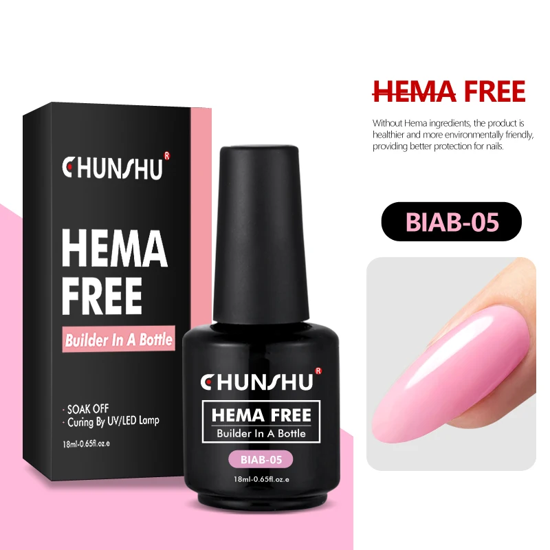 CHUNSHU Hema FREE Construction UV Gel 18 ml Builder Nagelgel in einer Flasche Semi Permanent Thick Rubber Base Gel Extension Nails Art
