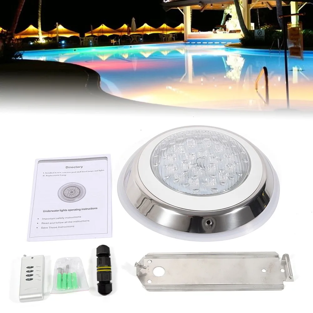 

Светодиодный светильник для бассейна 54 Вт, корпус из нержавеющей стали, подводное освещение для бассейнов и спа-салонов