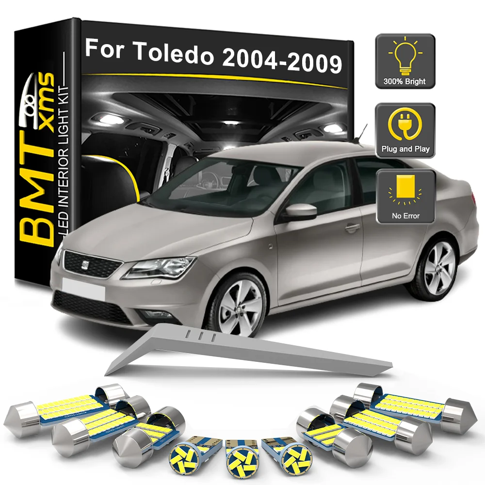

BMTxms 13pcs For Seat Toledo III MK3 5P 5P2 2004 2005 2006 2007 2008 2009 Car Accessories Canbus LED Interior Light Bulb Kit