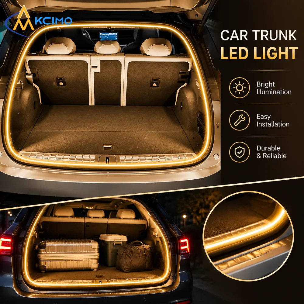 Portable Soft LED Cargo Light Strip, Rear Trunk Ambient Lamp, Multi-Purpose Lighting for Auto Interior Mod & Camping Use