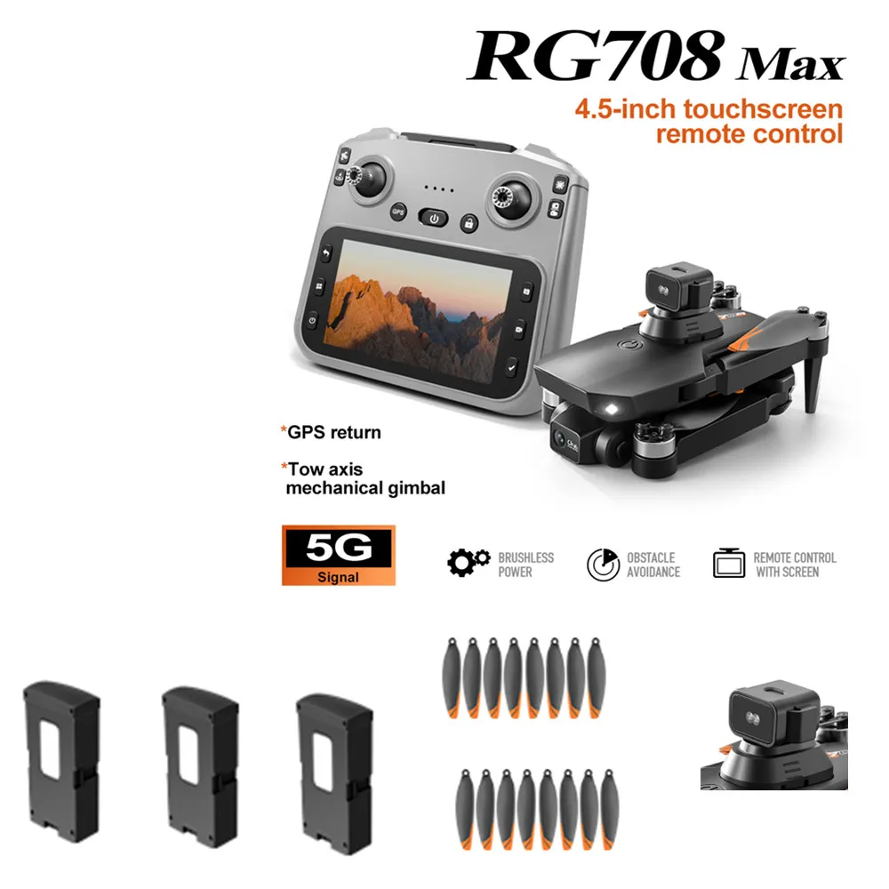RG708 MAX GPS Drone Battery 7.4V 3800mAh / RG708 MAX Drone Parts Propeller Maple Leaf RG708 MAX Drone Original Battery