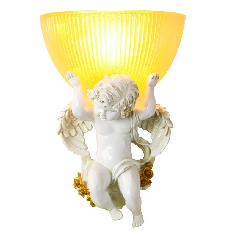 JIANKEXING Moderne Hause Wand Lampe Schlafzimmer Bett Kopf Wohnzimmer Studie Korridor Engel Geformt Harz LED Licht Kreative Retro Dekorative Beleuchtung 4