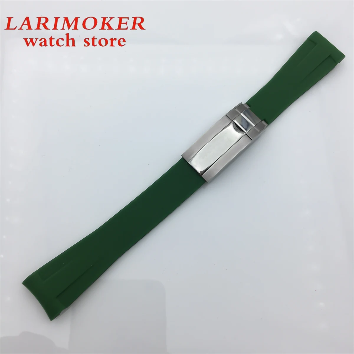 Ремешок силиконовый для часов, резиновый складной браслет с серебристой розовой, золотой, черной или серебристой пряжкой из нержавеющей стали, 20 мм