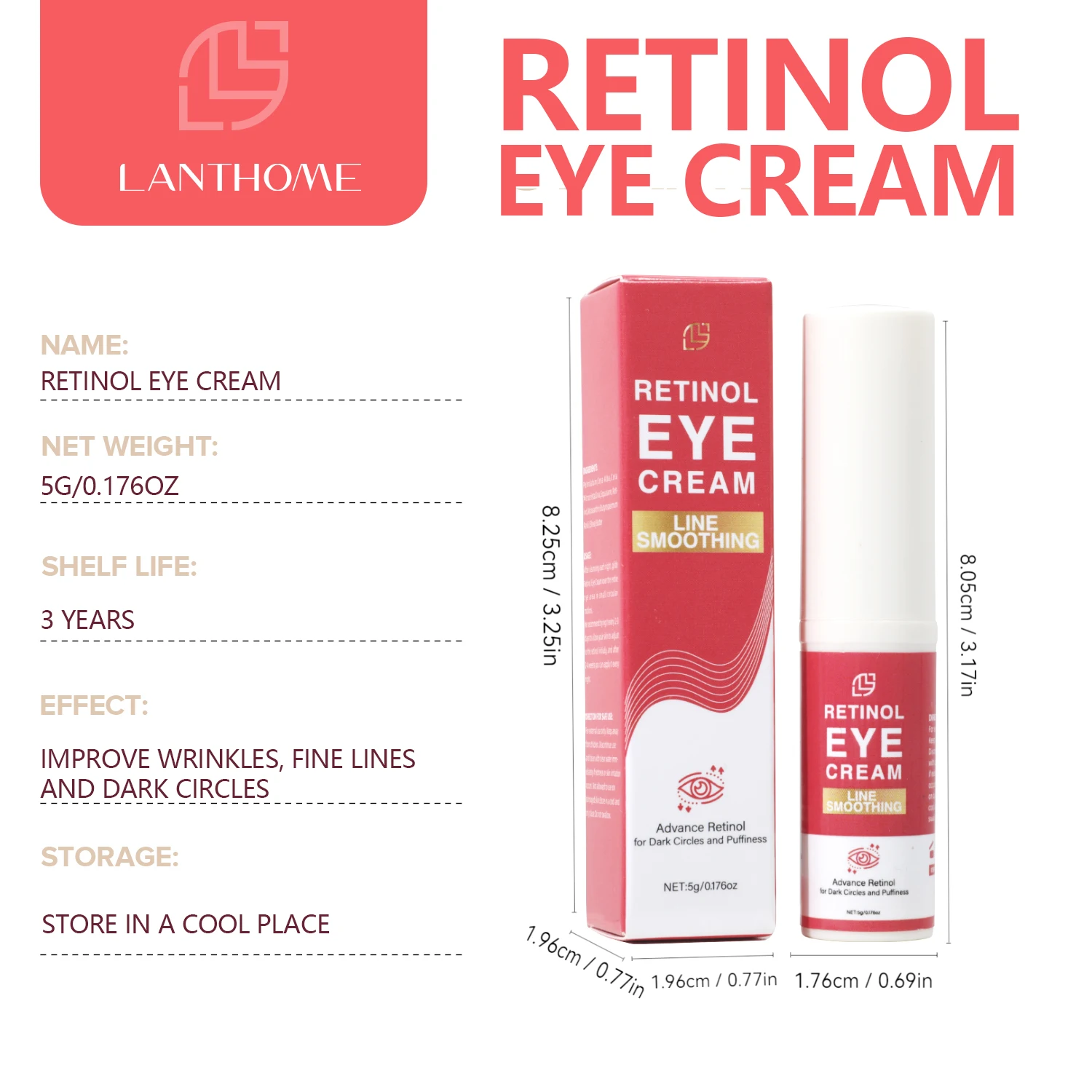 Retinol Eye Cream Stick Anti Rimpel Verlichting Donkere Kringen Verstevigende Huid Vervagen Fijne Lijntjes Oogreparatie Stick Voor Vrouwen Ogen Verzorging
