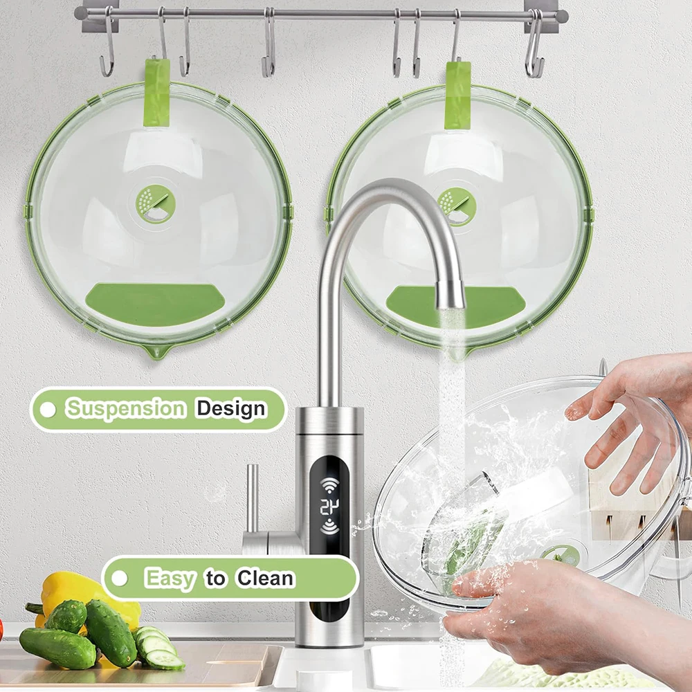 Microwave Splash Cover for Food Microwave Splatter Cover with Handle Heat Resistance Microwave Heating Cover Kitchen Gadgets