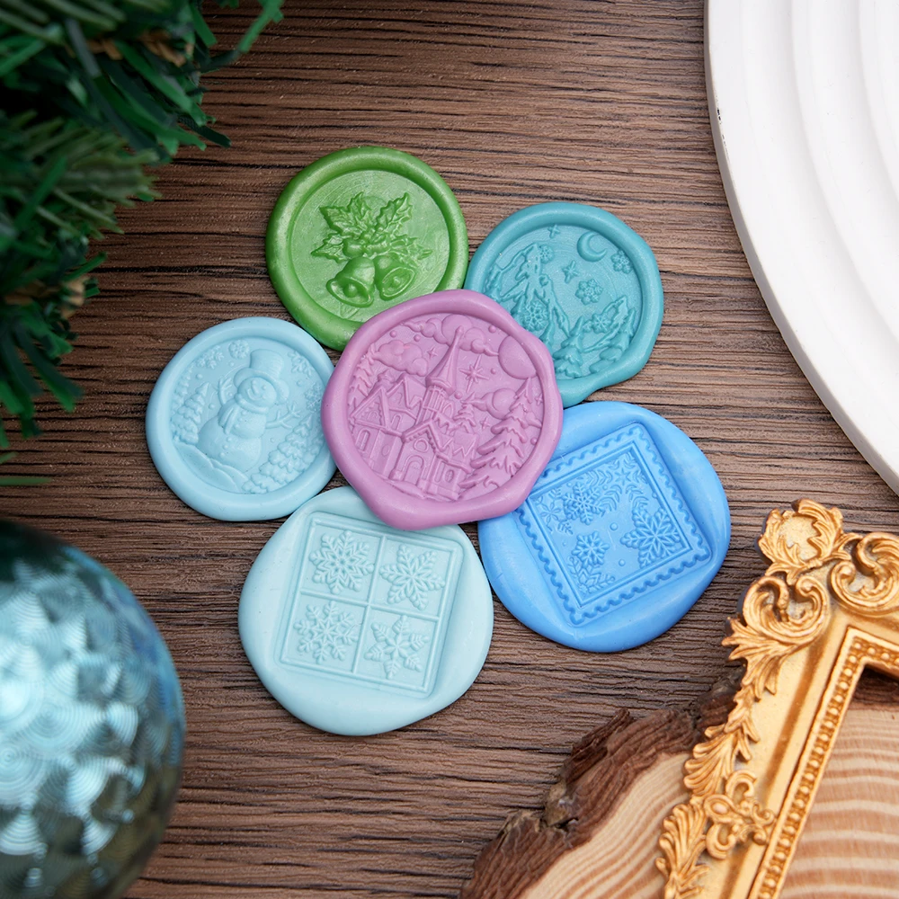 

Christmas Wax Seal Stamps Head With Handle Retro Xmas Sealing Wax for Decorating Envelopes Invitations Gift Card Christmas Craft