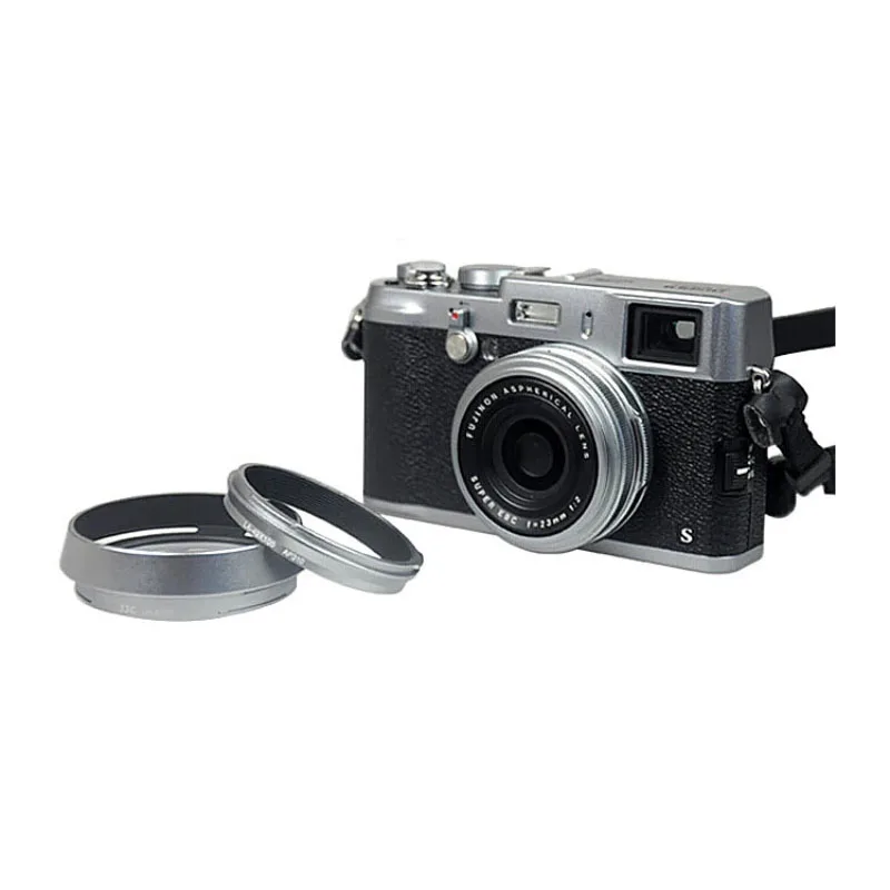 Adaptador de lente X100 de Metal de 10 piezas + parasol de lente LA-49 para cámara Fujifilm Fuji X100 X100S X100T X100F X100V X70