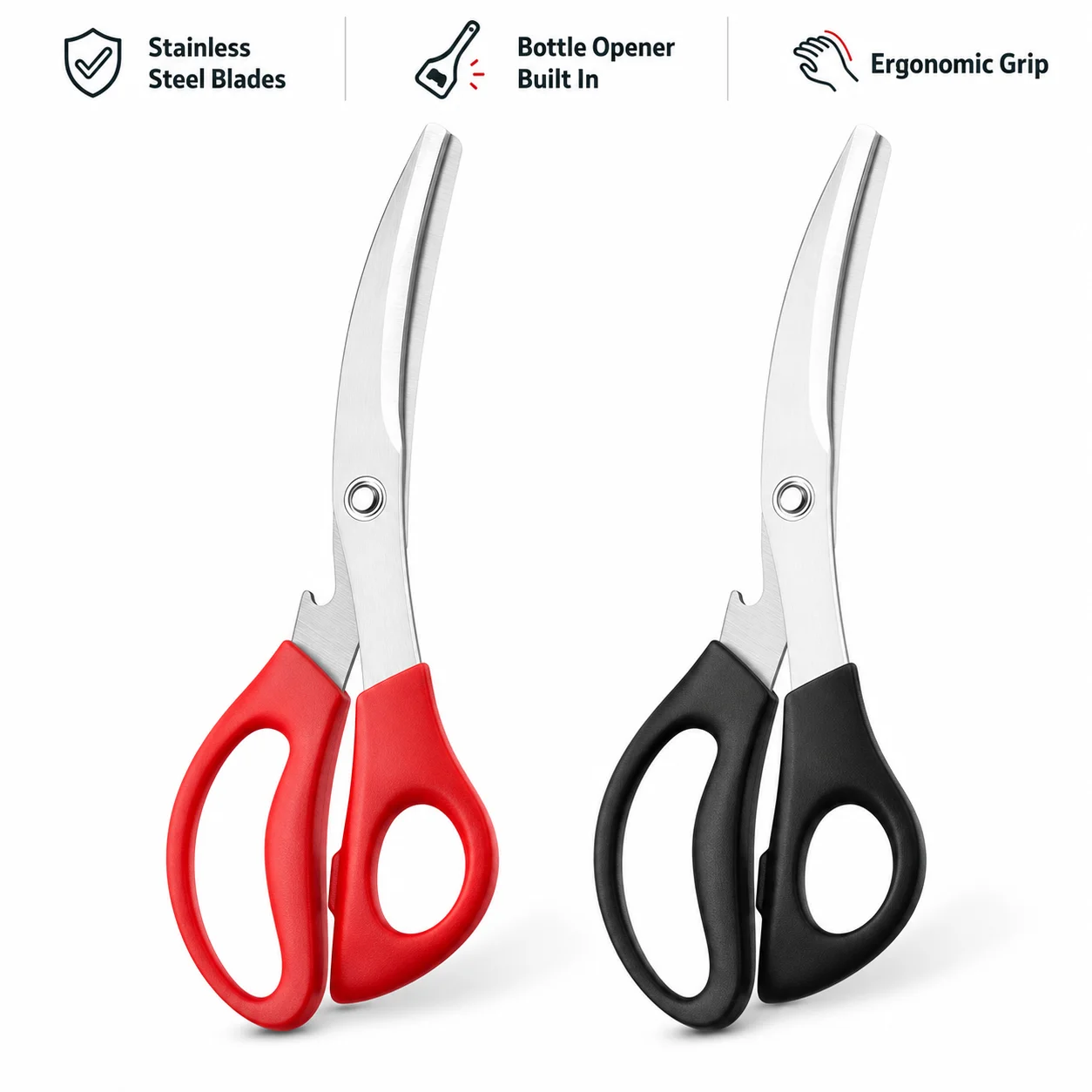 Multifunctional Korean Stainless Steel Kitchen Scissors Multipurpose for Vegetable Food Cutting Barbecue Cooking Gadget