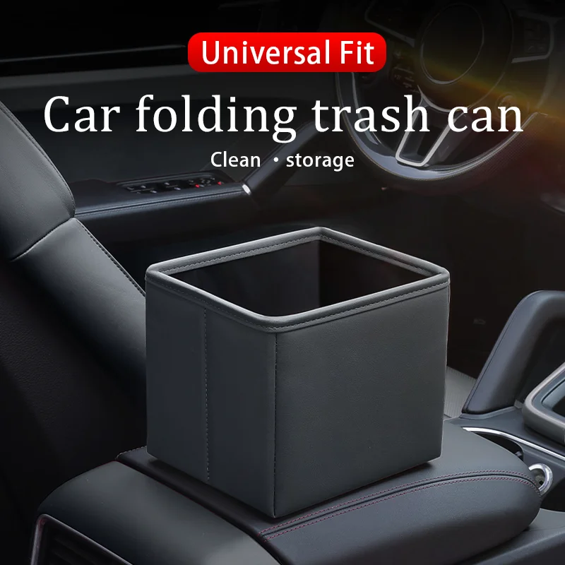 

Car Trash Can Mini Portable Vehicle Garbage Organization With Lid Multifunctional Folding Automotive Garbage Storage Box Interio